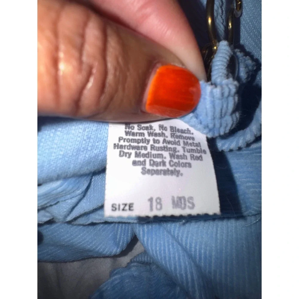 Vintage OshKosh Bgosh Blue Corduroy Overalls 18 Months Vestbak Made in USA